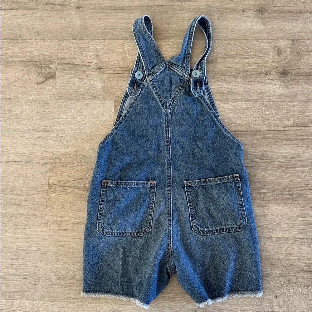 GAP Distressed Denim Shortalls Overalls Girls Medium 8-9 year old Cotton